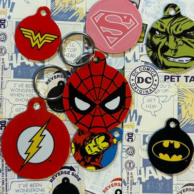 Licensed Vintage Marvel™ and DC™ Pet Tags