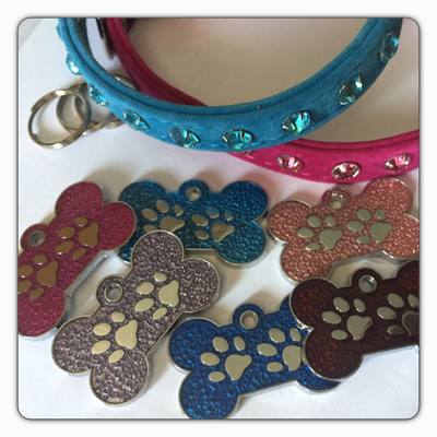 Glitz Alloy Bone Tag - Small