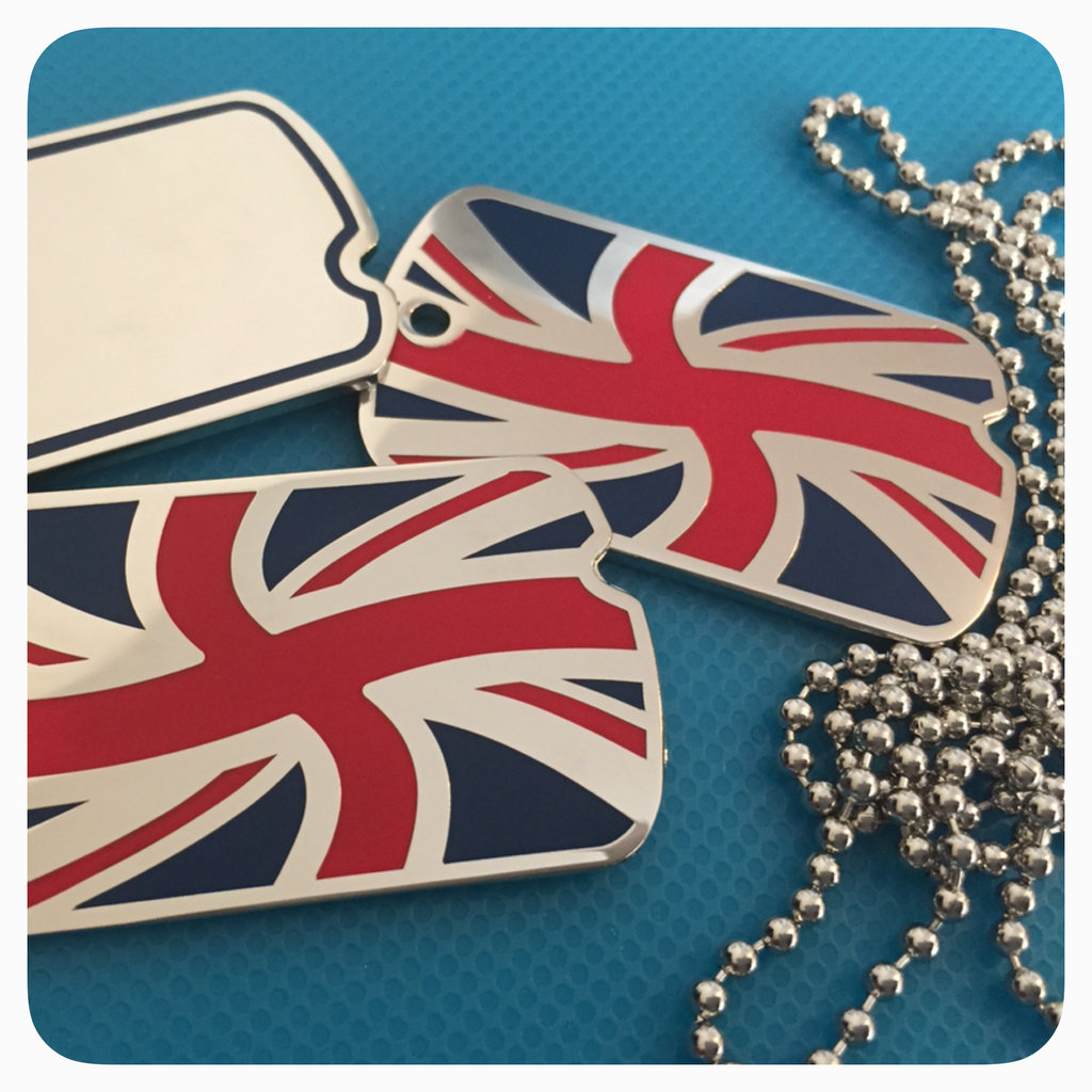 Union Jack Military shaped Dog Tag - Makes a great Gift!