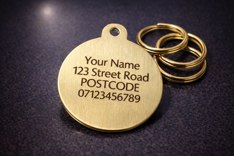 Brass Circles Tag 100% Brass Dog Cat Pet Tag