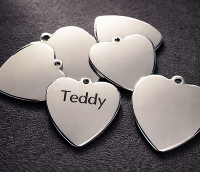 Mirror Heart 2 Sizes Pet ID Tag