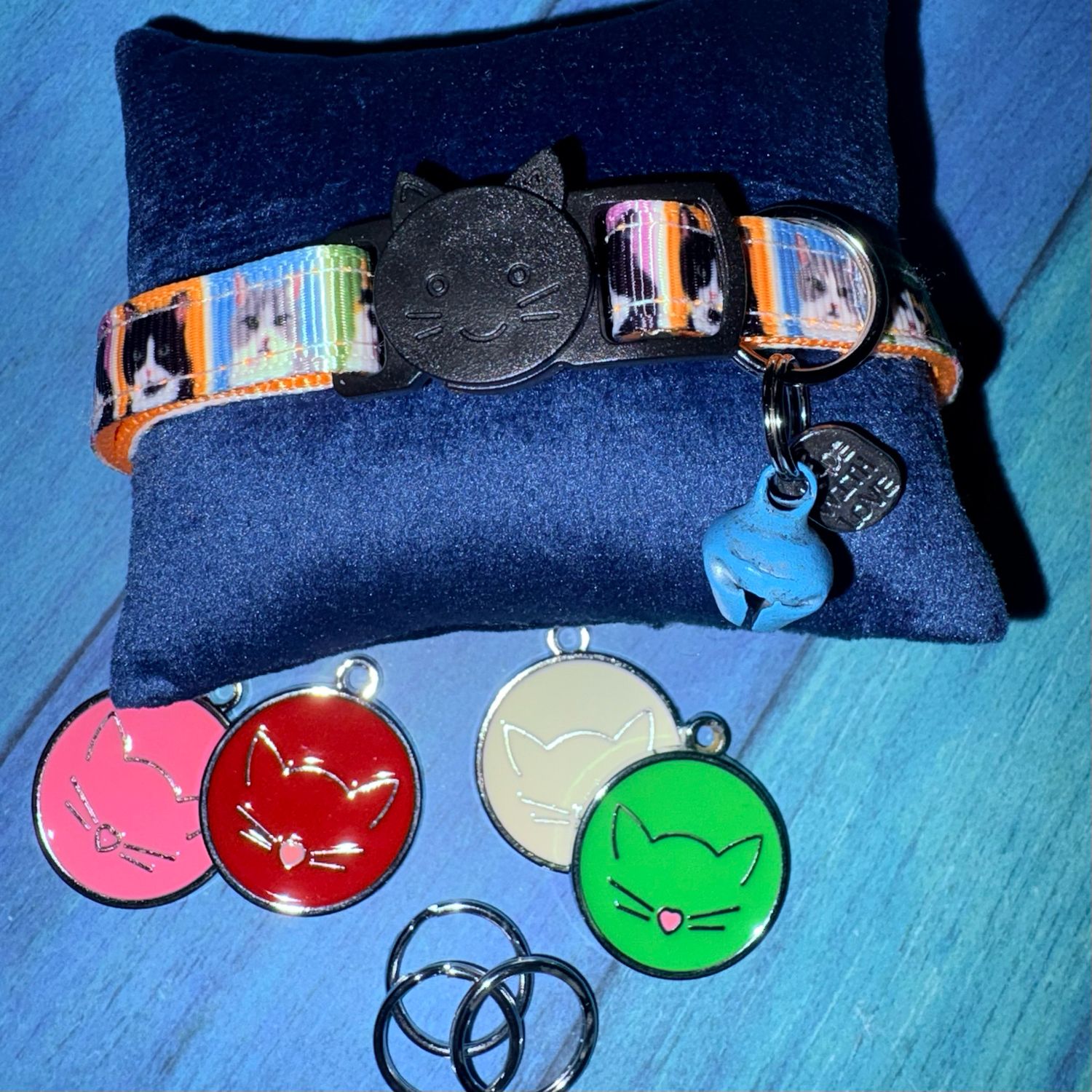 Deluxe Handmade Cat Gallery Collar Complete With Whiskers Enamel Tag