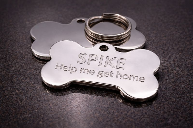 Stainless Steel XL - Heavy Duty Bone Dog Pet Tag