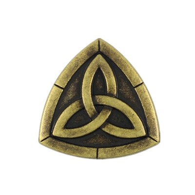12 Pieces Triangle Trinity Woven Metal Shank Buttons. 20mm (3/4 inch) (Antique Brass)