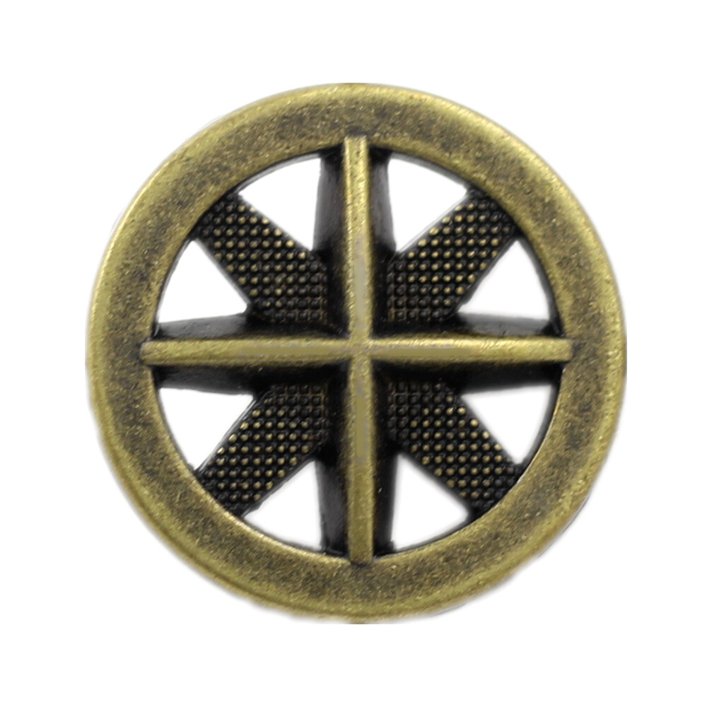 15 Pieces Asterisk Metal Antique Brass Color Metal Shank Buttons. 20mm (3/4 inch)