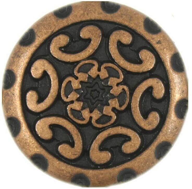 20 Pieces Wreath Antique Copper Color Metal Shank Buttons 15mm(19/32 inch)