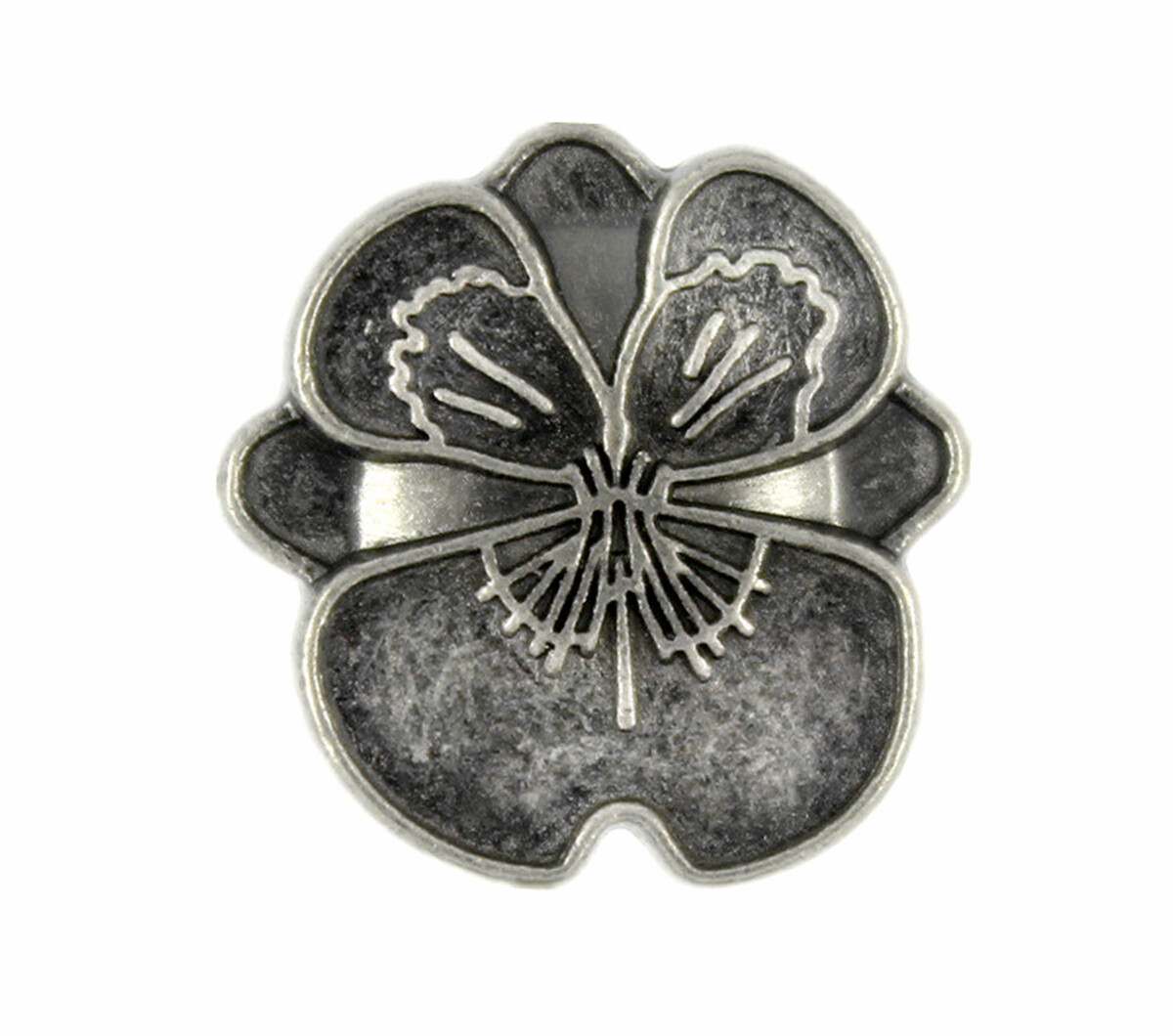 12 Pieces Pansy Gray Silver Metal Shank Buttons 18mm (11/16 inch)