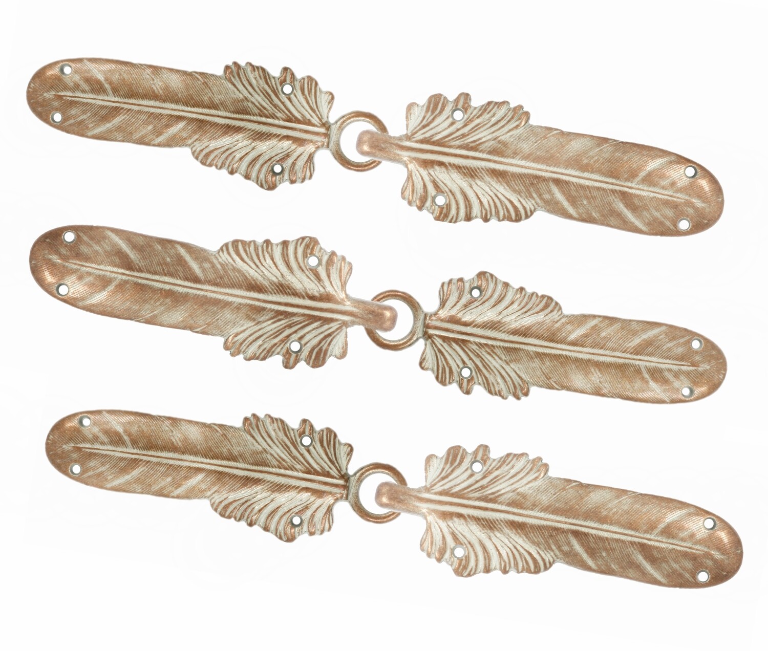 3 Pairs Large Feather Cape or Cloak Clasp Fasteners. 108mm (4-1/4 inch)  Fastened. Sew
