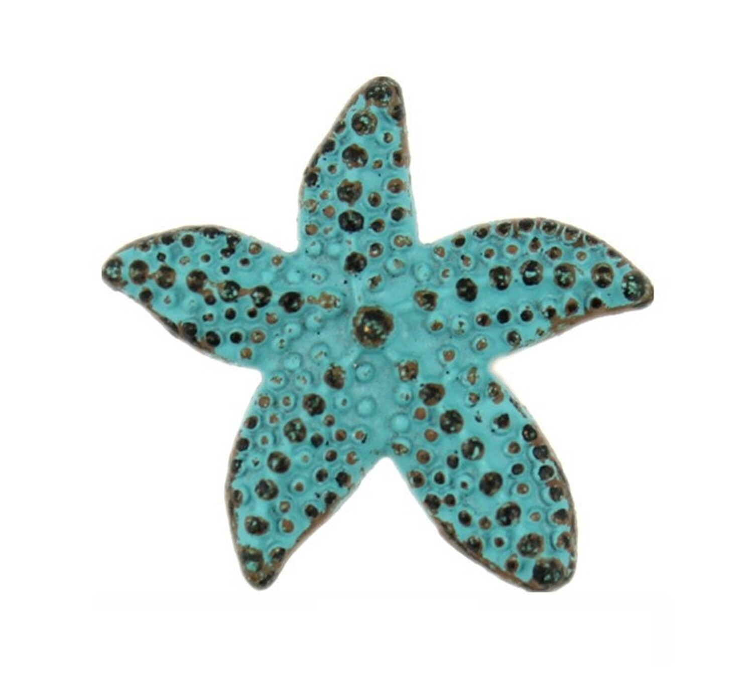 12 Pieces Starfish Metal Shank Buttons 19mm. (Green Patina)