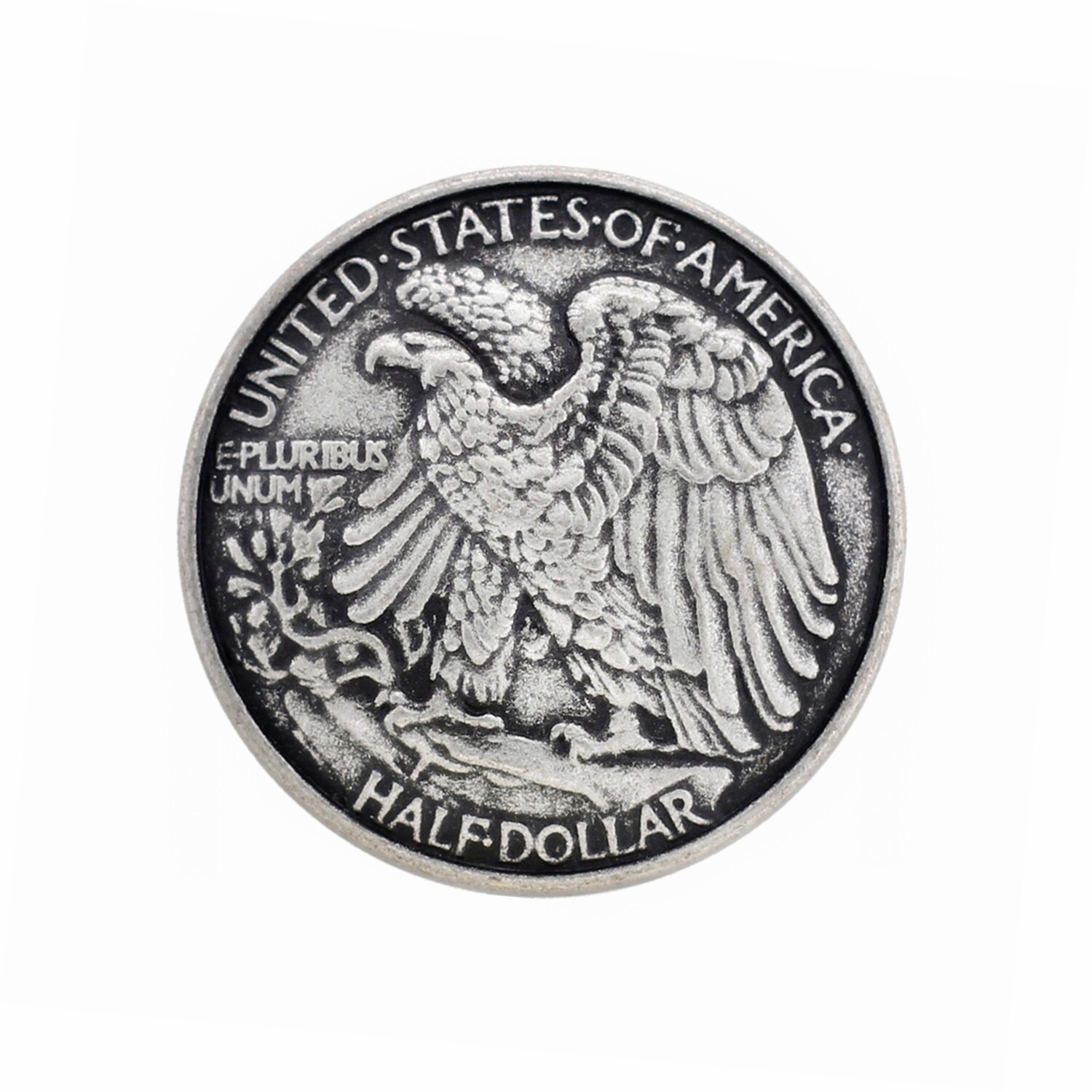 8 Pieces Bald Eagle Coin Style Metal Shank Buttons. 25mm (1 inch) (Antique Silver)