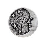 12 Pieces Starry Night Man in The Moon Metal Shank Buttons. 20mm (3/4 inch) (Antique Silver)