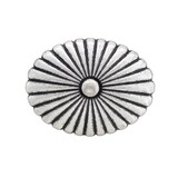 12 Pieces Oval Cactus Flower Metal Shank Buttons. 24mm X 19mm (Antique Silver)