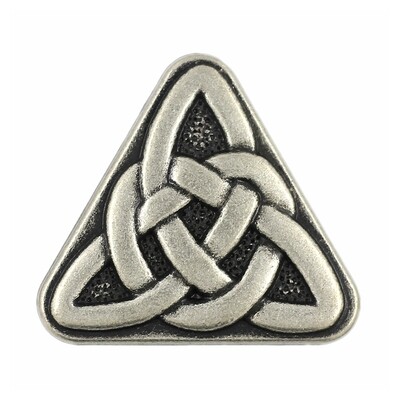 10 Pieces Triangle Celtic Sister Knot Metal Shank Buttons. 25mm (1 inch) (Antique Silver)