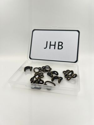 JHB Brass Metal Buttons. 6 Pairs Clasps. 15mm