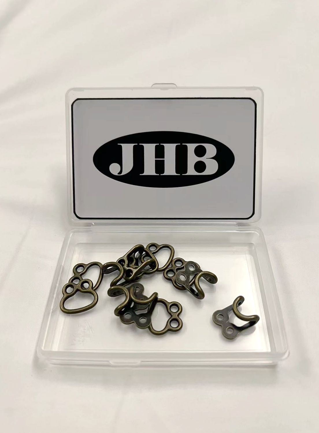 JHB Brass Metal Clasps. 6 Pairs Clasps. 15mm
