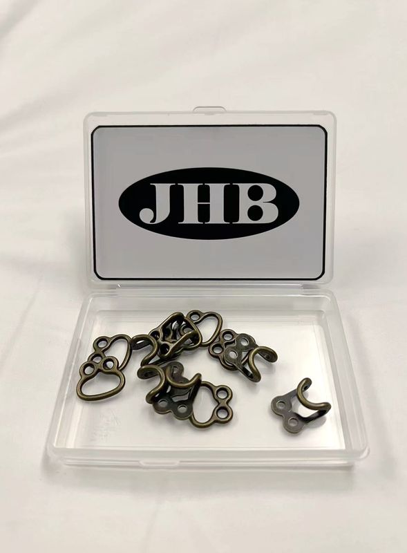 JHB Brass Metal Clasps. 6 Pairs Clasps. 15mm