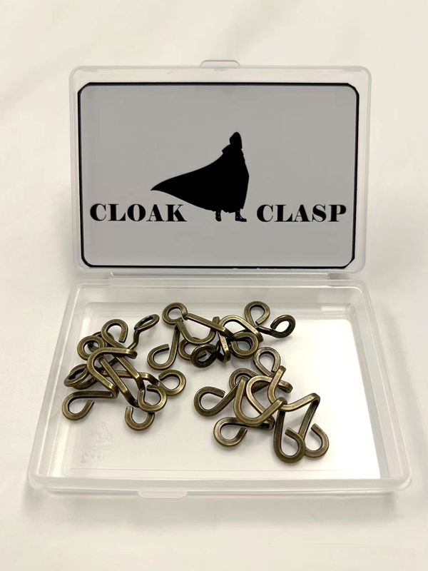 Cloak Clasp Brass Metal Hooks and Eyes Clasps. 6 Pairs Clasps. 23mm
