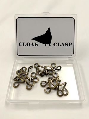 Cloak Clasp Brass Metal Hooks and Eyes Clasps. 6 Pairs Clasps. 23mm