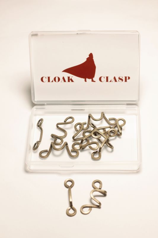 Cloak Clasp Brass Metal Hooks and Eyes Clasps. . 6 Pairs. 23mm