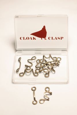 Cloak Clasp Brass Metal Hooks and Eyes Clasps. . 6 Pairs. 23mm