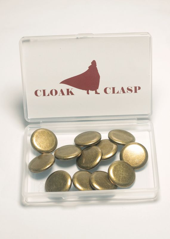Cloak Clasp Brass  Metal Buttons. 12 Pieces 20mm (3/4 inch)