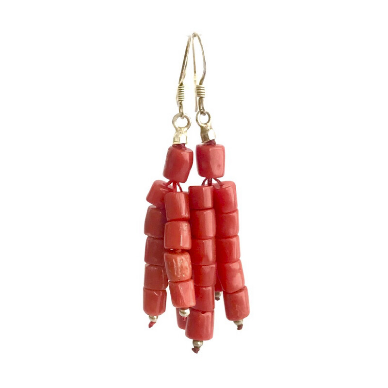 ADRIATIC CORAL TASSEL EARRINGS