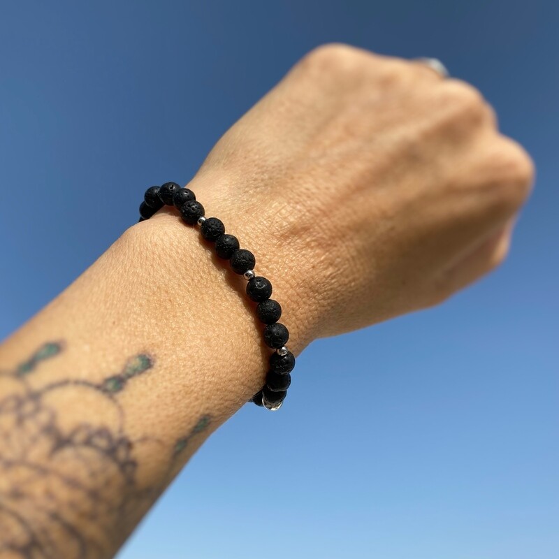 Charm Armband - schwarze Lava