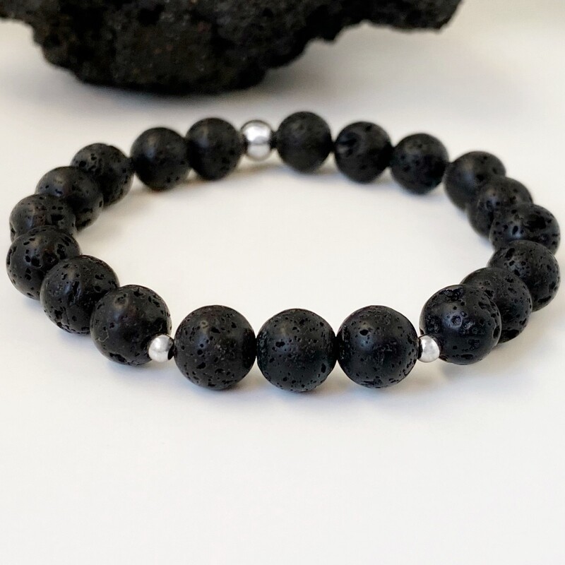 Charm Armband schwarz - 8 mm