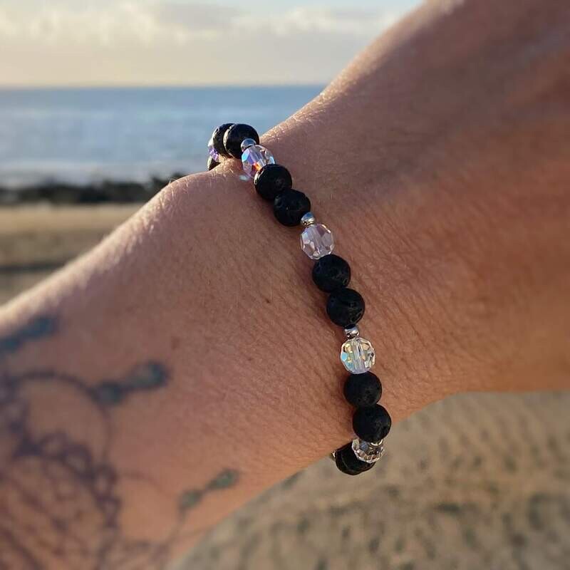 Schimmer Kristall + Lava - Charm Armband