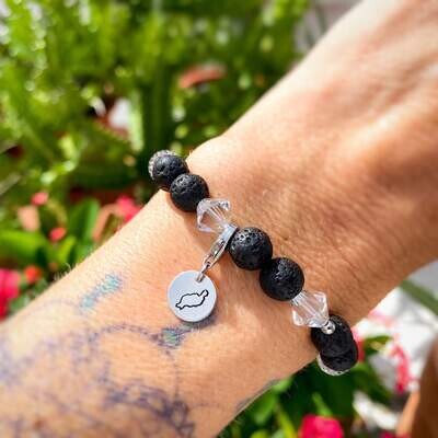 Kristall klar XL - Lava Charm Armband