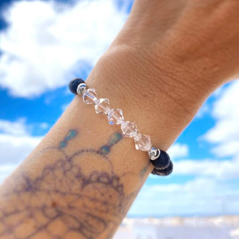 Kristall klar XL Lava Armband - Klassik Design