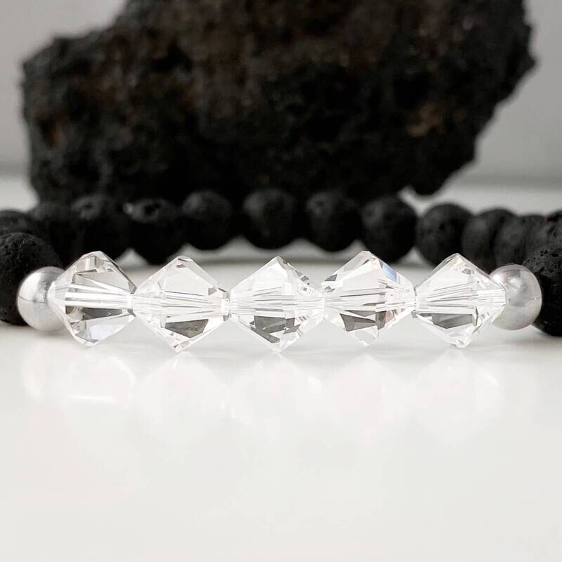 Kristall klar XL Lava Armband - Klassik Design