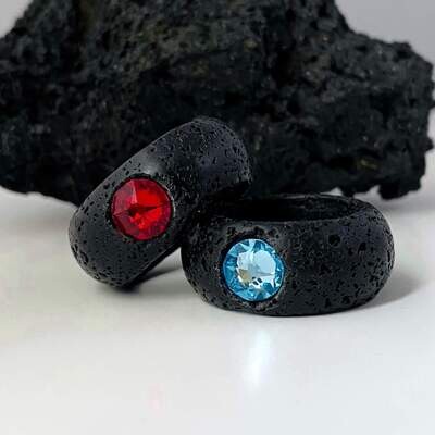 Lava + Kristall Ring