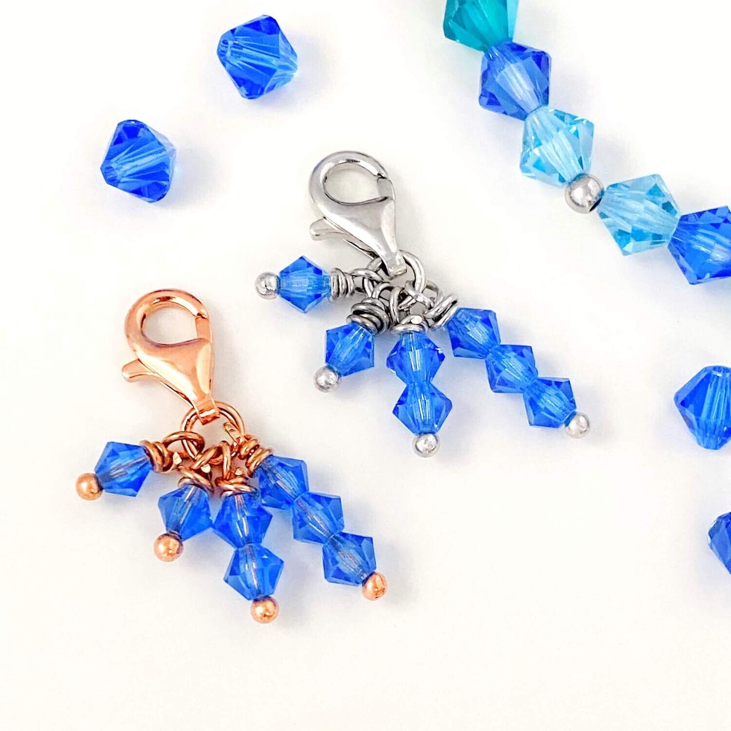 Blau Funkel Charm - Mini Kristalle