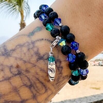 Surfbrett Charm - silber