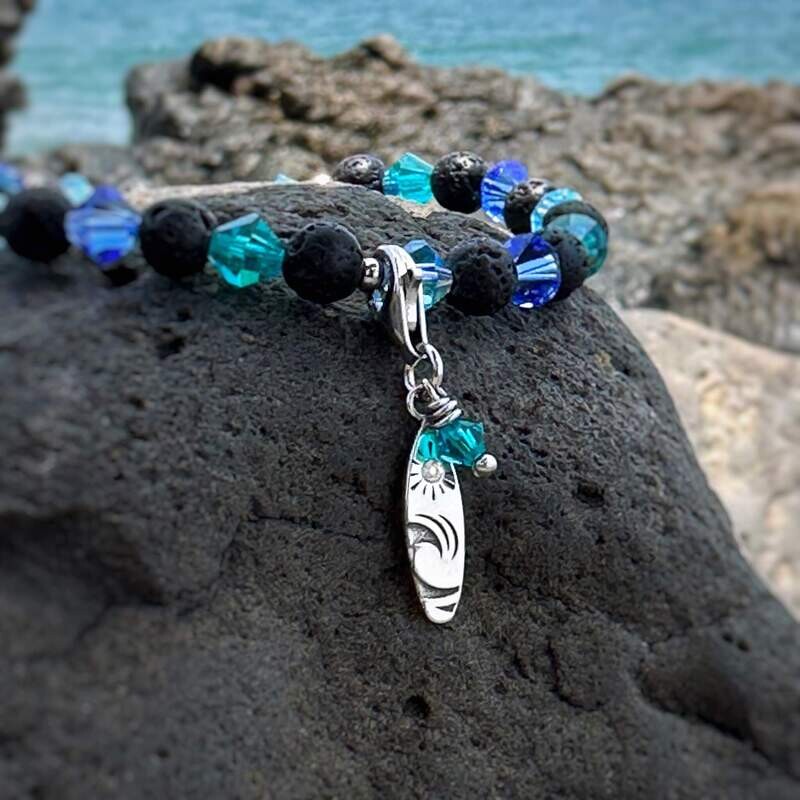 Surfbrett Charm - silber