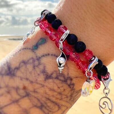 Perlen Muschel Charm - silber