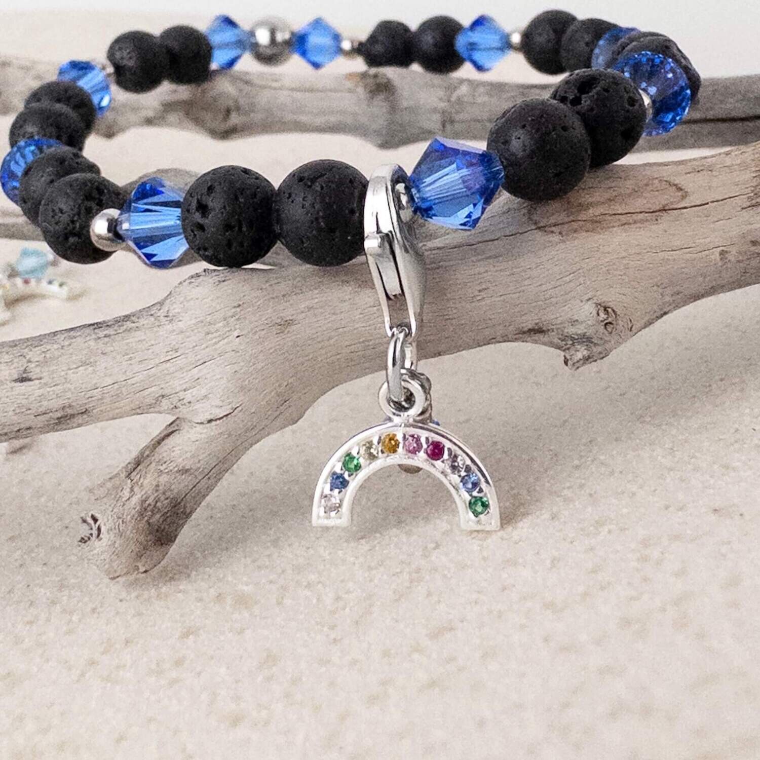 Regenbogen Charm - silber