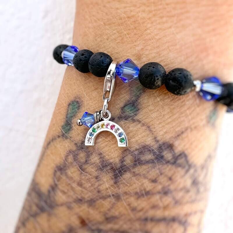 Regenbogen Charm - silber