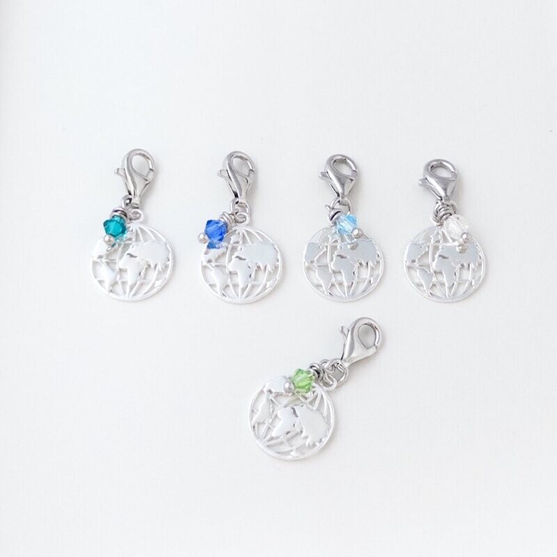 Welt Charm - silber