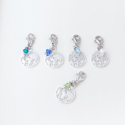 Welt Charm - silber