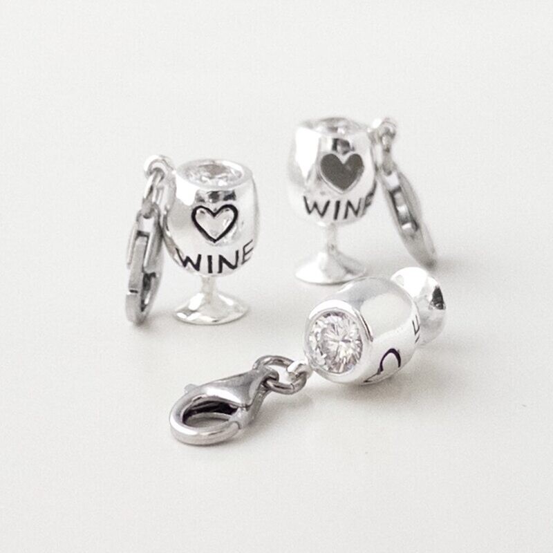 Weinglas Charm - silber