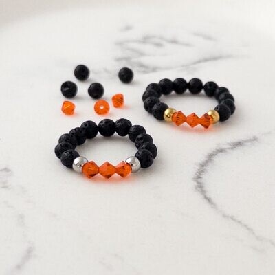 Orange Kristalle + Lava Ring