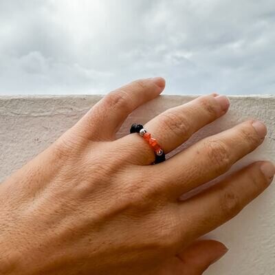 Orange Kristalle + Lava Ring