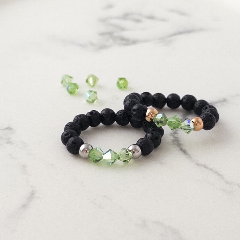 Grün Kristalle + Lava Ring
