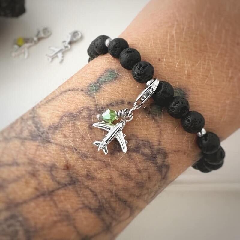 Flugzeug Charm - silber