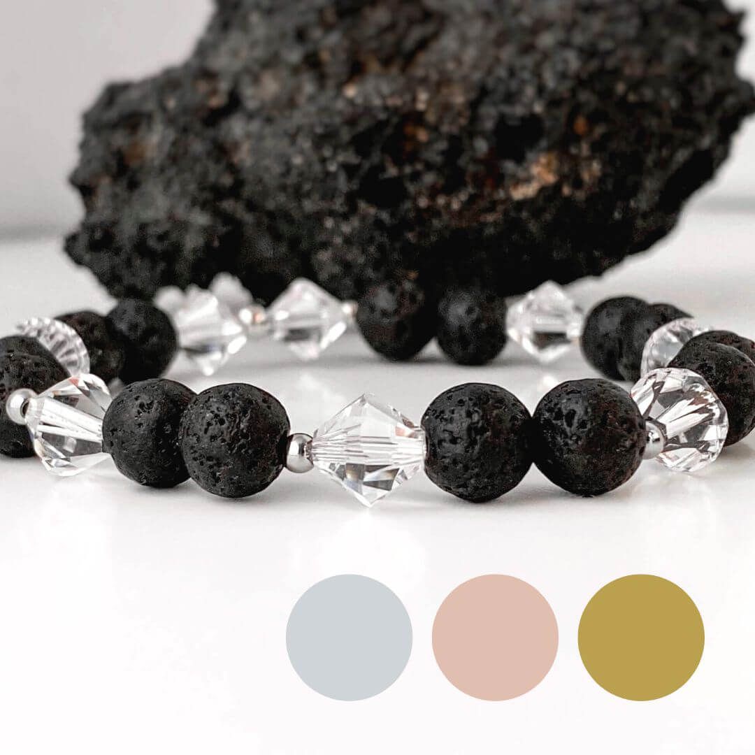 Kristall klar XL - Lava Charm Armband