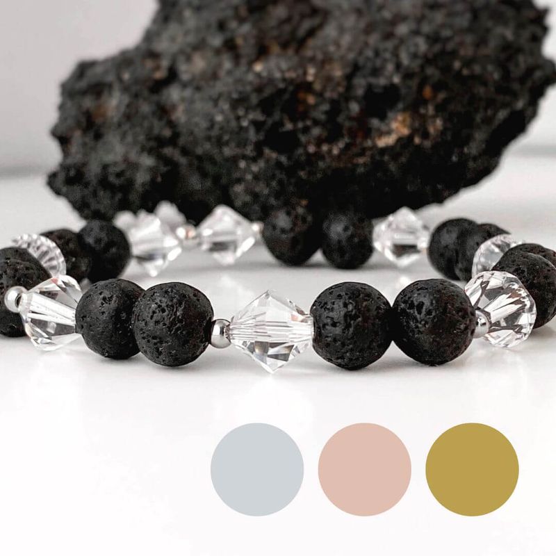 Kristall klar XL - Lava Charm Armband
