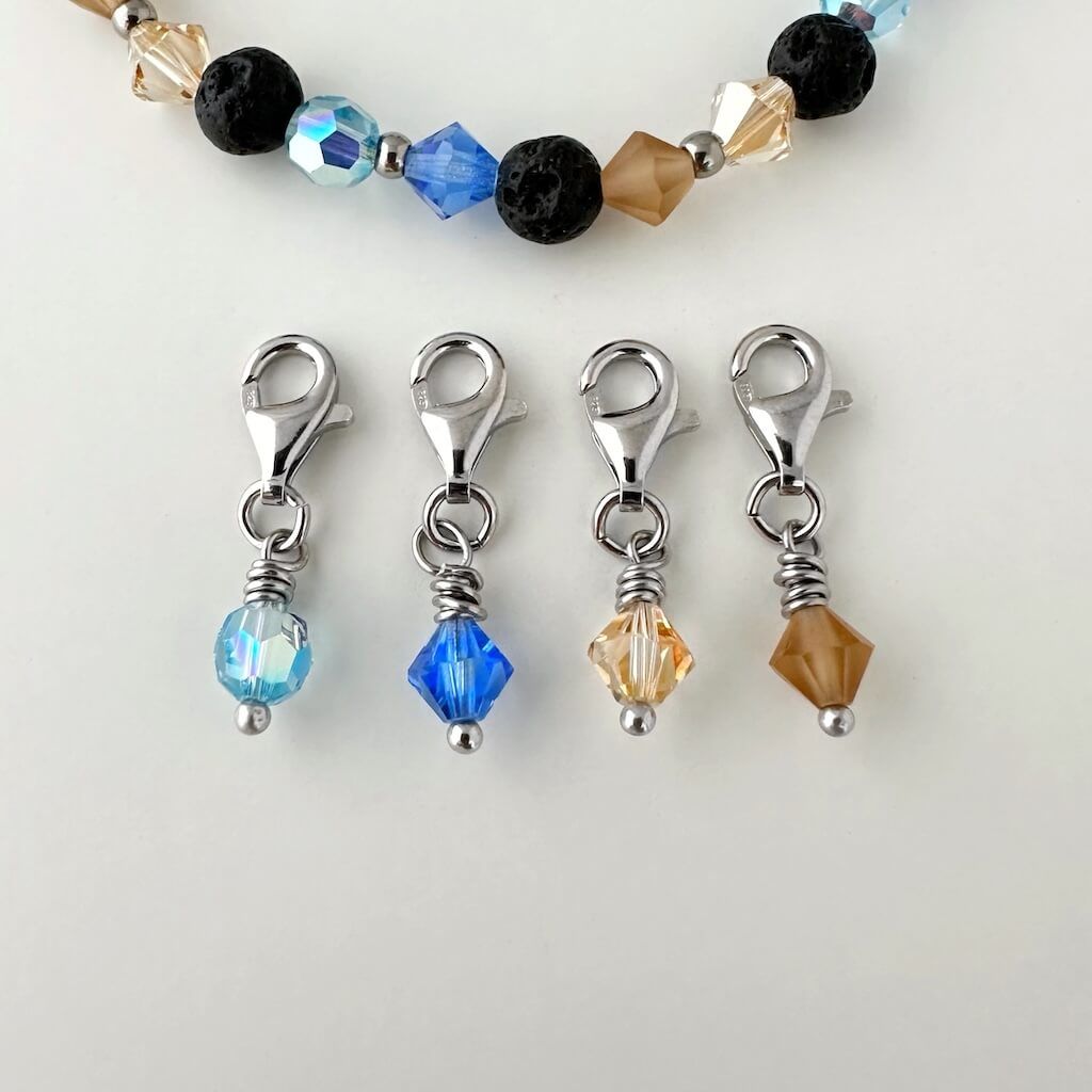 Beas Strand Kristall Perlen - 4er Charm Set