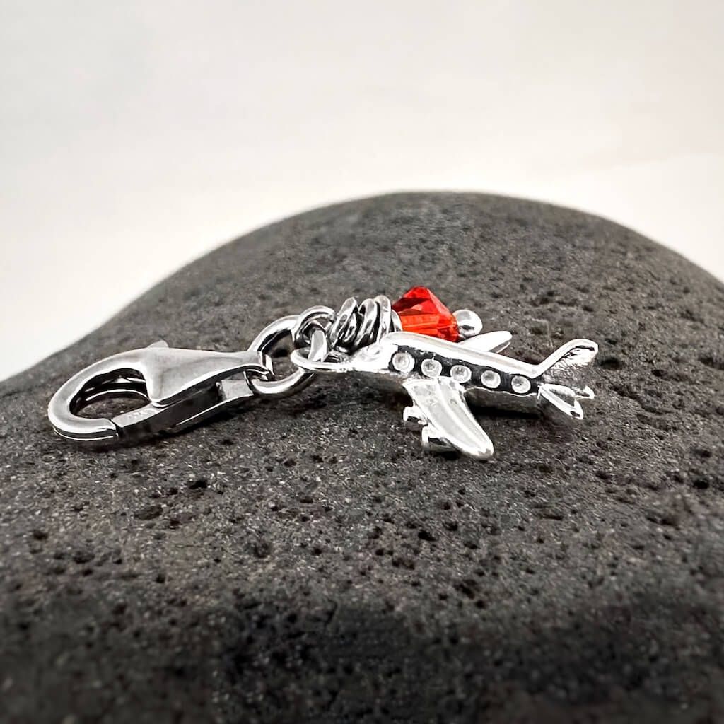 Flugzeug Charm - silber